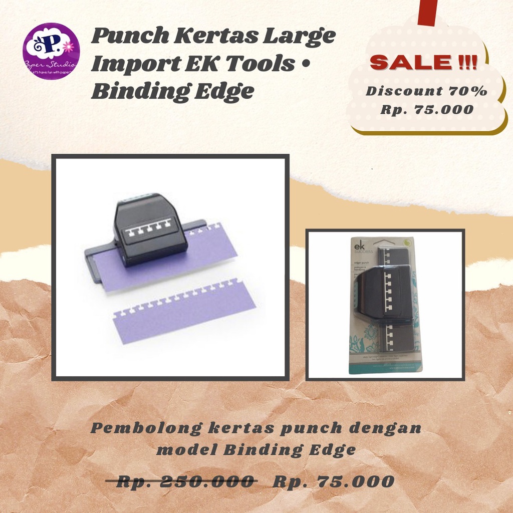 

PEMBOLONG KERTAS (Punch Kertas Large EK Tools • Binding Edge Punch)