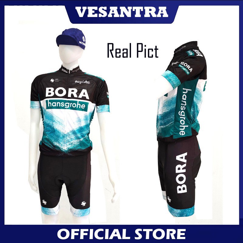 Jersey Sepeda Roadbike MTB Baju dan Celana Gel Coolmax Bora Hansgrohe