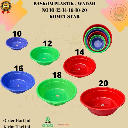 Baskom Air Jumbo Besar Plastik Premium Komet Kapasitas 20 Liter Basin Cuci Muka Kamar Mandi WC Toile