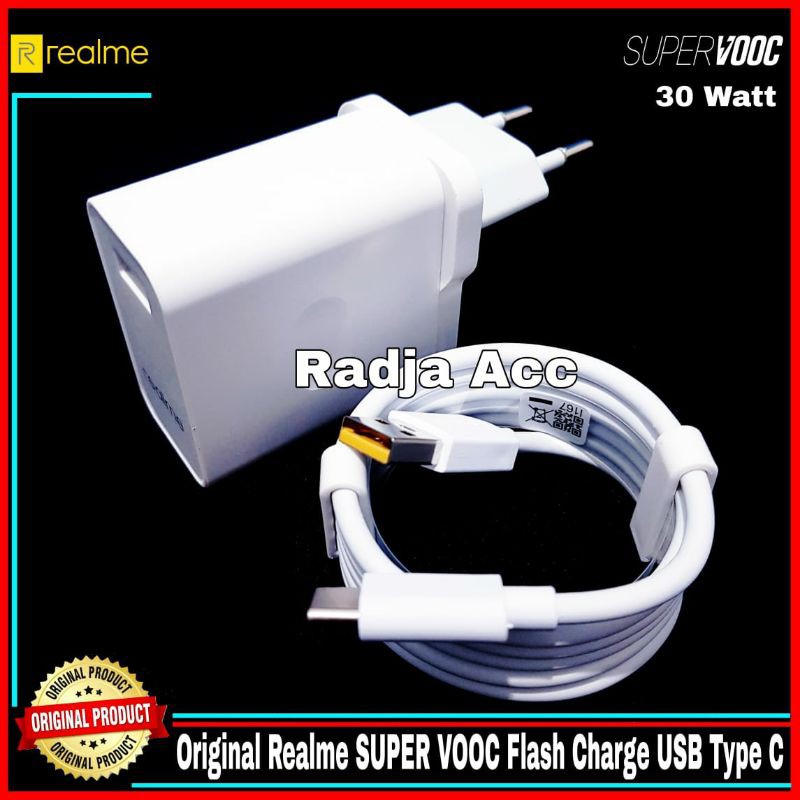 Charger Realme 6 6s Realme 6 pro Realme 7 Original 100% DART CHARGE 30 Watt Type C