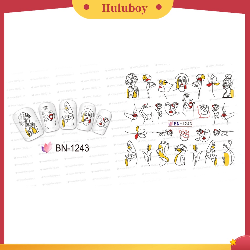 Huluboy Huluboy♡ Stiker Kuku Motif Tulisan Tahan Lama Untuk Festival