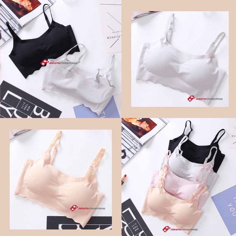 Bra Seamless Wanita Tanpa Kawat Anti Jiplak Sport Bra Yoga Gym Fitness