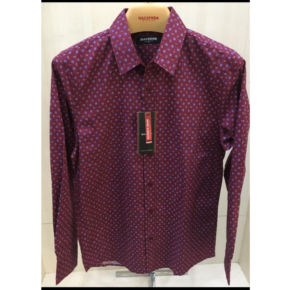 Kemeja Lengan Panjang Baverre / Baju Pria Hassenda Ori