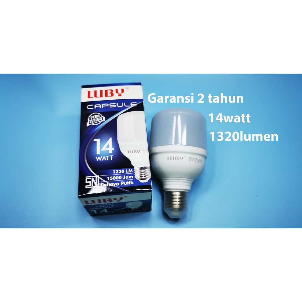 Lampu LED CAPSULE 14 watt Merk LUBY Cahaya Putih Garansi 2 tahun