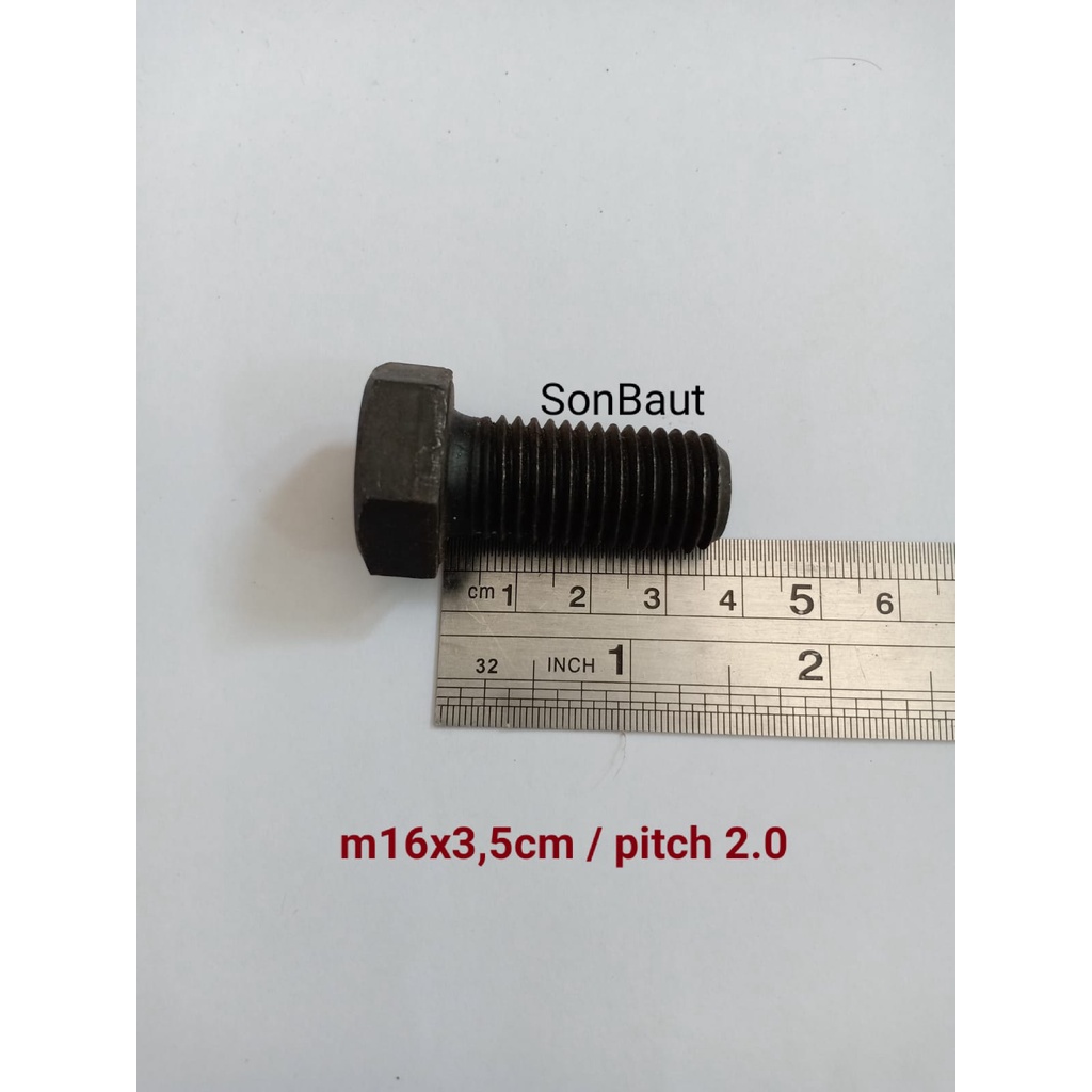 Baut Baja M16x35 / 16mmx35mm Kunci 24 8.8