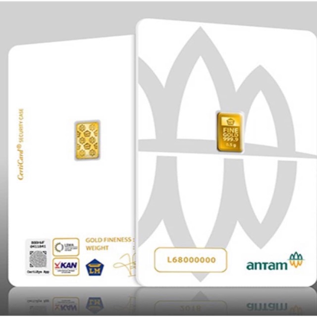 Logam mulia antam 1 gram & 0,5 gram