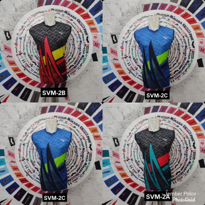 Singlet voli mizuno printing tanktop olahraga kaos oblong voli sleeve less SVM