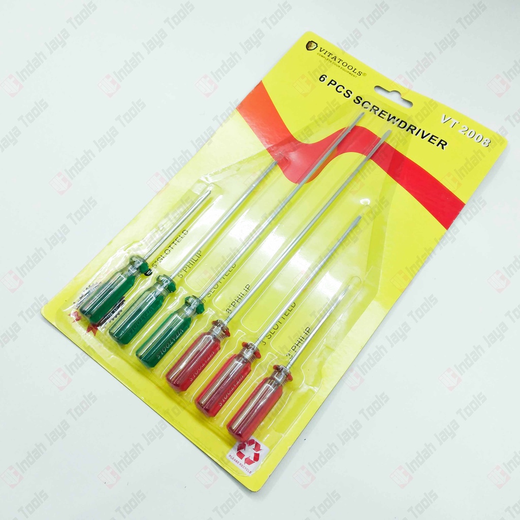 VITATOOLS VT2008 Obeng Radio Set 6 Pcs Screwdriver Obeng Setting Kecil