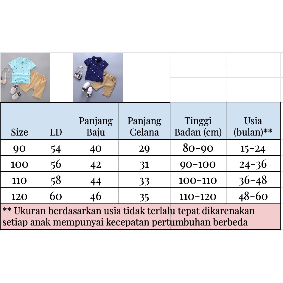 Setelan Polo Anak Import / Set Kaos Kerah Anak Laki / Baju Polo Shirt Anak