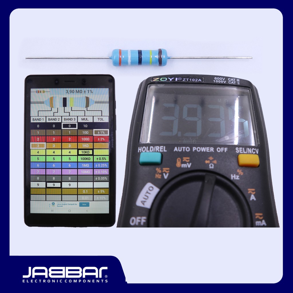 RESISTOR 3M9 OHM 2W 1% DIP (3,90M OHM) - BIRU - 10PCS