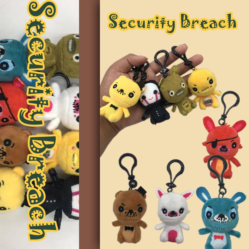 10cm FNAF Five Nights At Freddy's Security Breach Plush Pendent Keychain Mini Toys