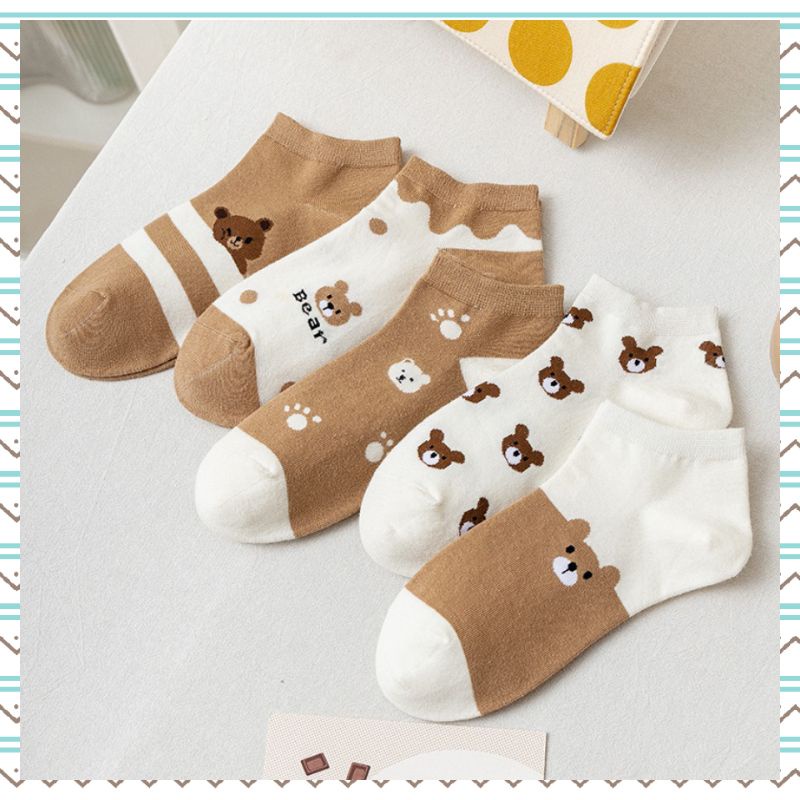 Brown Bear Kaos Kaki Korean Motif Beruanh Murah Kualitas Impor