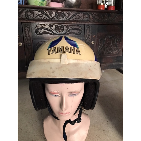 helm yamaha rx original warna putih busa baru