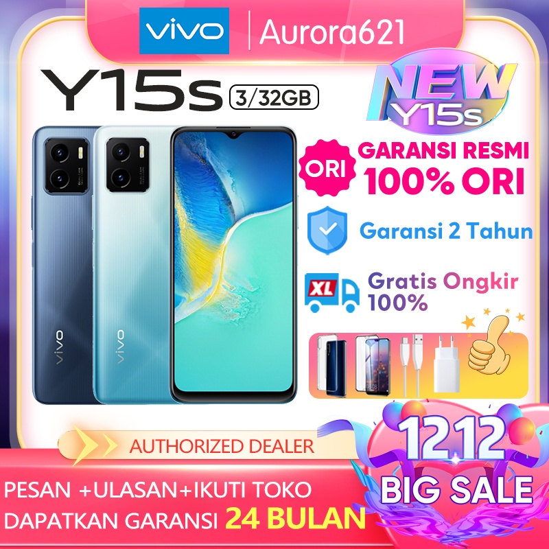 Vivo Y15s Y12s 3GB/32GB Garansi Resmi Vivo 1 Tahun handphone VIVO