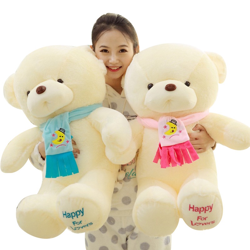 30-80 cm Baru Pasangan Syal Beruang Boneka Mainan Mewah Boneka Beruang Boneka Mewah Beruang Kecil Yang Lucu Boneka Mewah