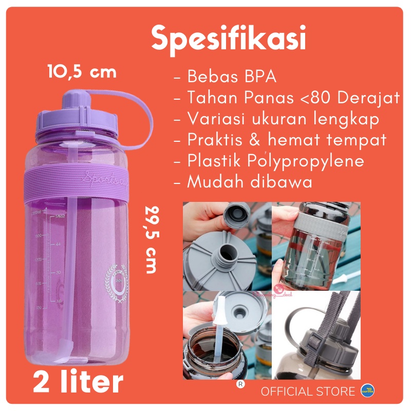 [COD] Botol Tumbler 2 Liter Botol Minum Sport Cup Jumbo [2000ml] (B072) Botol Olahraga Multifungsi Botol Botol Obat Herbal dan Tahan Panas digunakan Kesekolah anak ada Cocok Untuk di Botol Tumbler Kantor