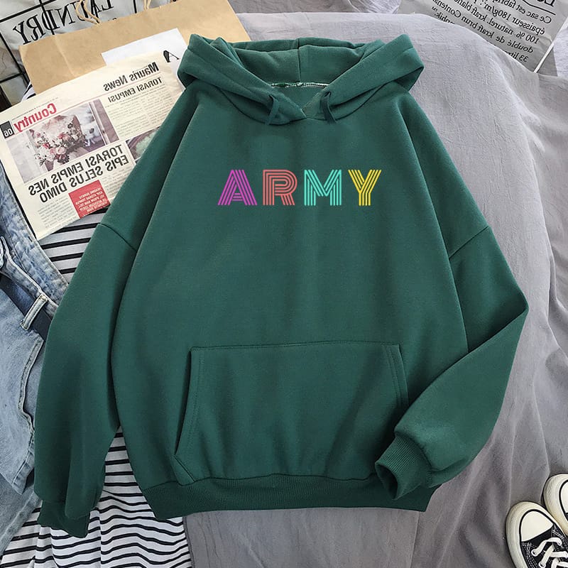 BTS ARMY line Sweater Hoodie II Jumper hoodie BTS ARMY line  Sz M-XL ( Pria &amp; Wanita )