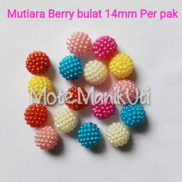 

Mutiara berry bulat warna warni 14mm per pack