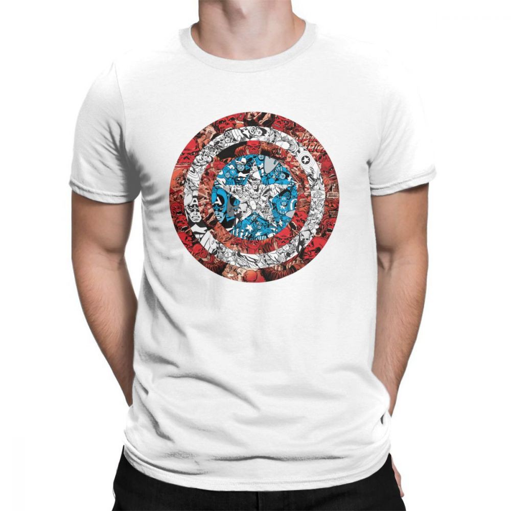 Kaos T Shirt Dengan Motif Print Captain America Comic