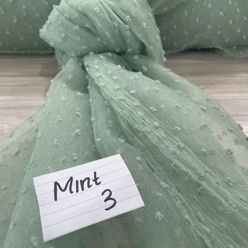 Organza Dot / Organdi Dot / Organza Dotty / Organdi Bintik ( Harga Per 0.5 meter)