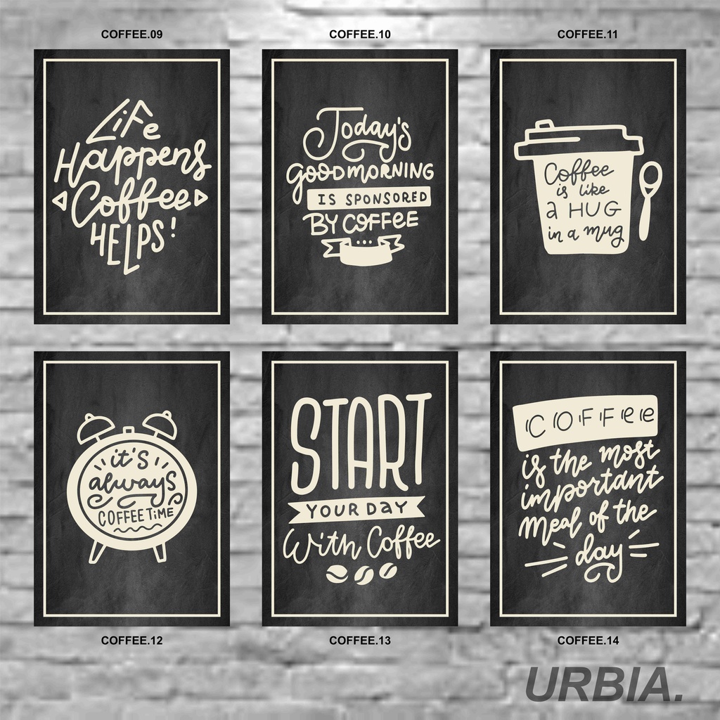 Walldecor Kopi Coffee cafe Hiasan Dinding Minimalis Home Decor Poster Dekorasi Kamar Pajangan Rumah 
