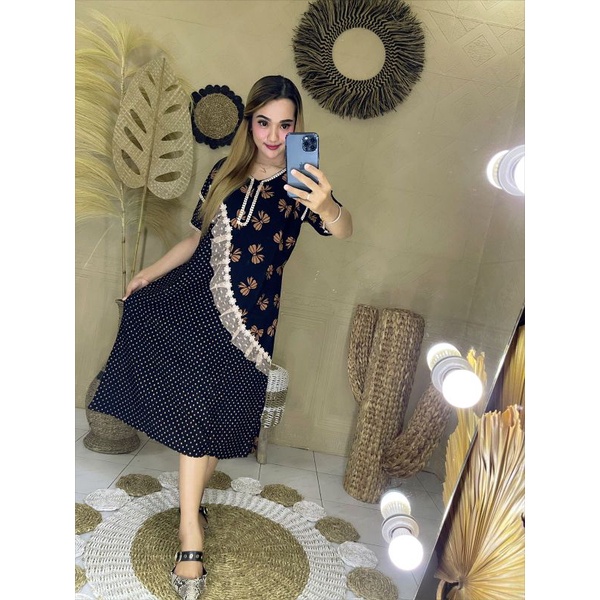 DASTER ARAB ZEMA | RAYON SUPER GRADE A | RESLETING DEPAN BUSUI | RENDA MILO-Pita hitam