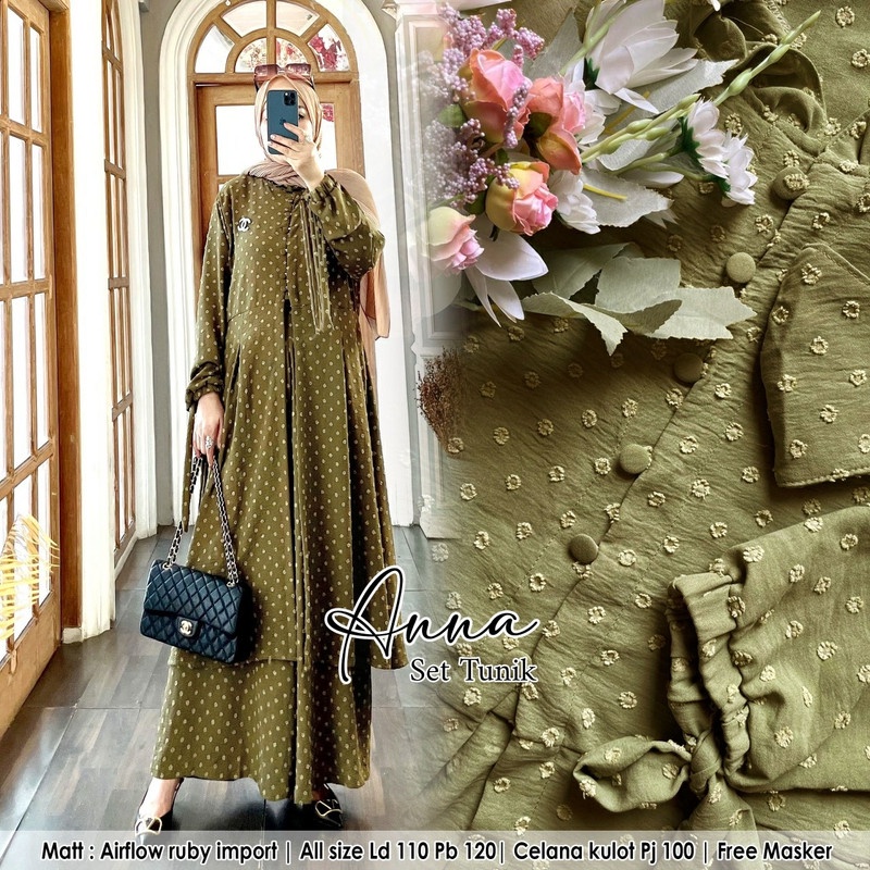 Anna set tunik army free masker G3