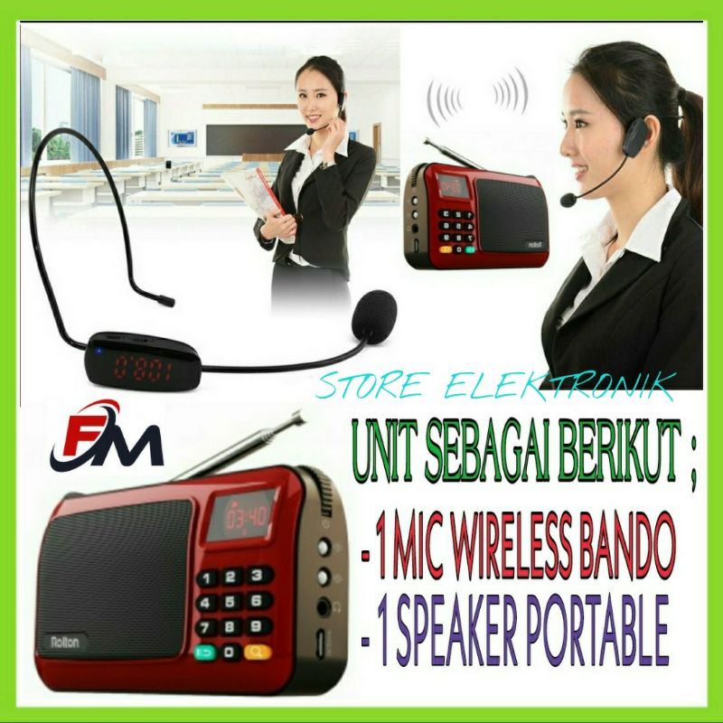 Speaker Portable 3R Mic bando Wireless FM Buat Tour Guide -  Mengajar - Seminar - Ceramah  Dll.....