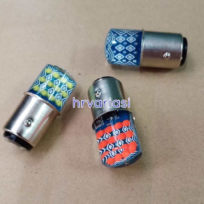 lampu stop Rem Jelly Batik 24 led Kedip Motor Mobil 12 volt