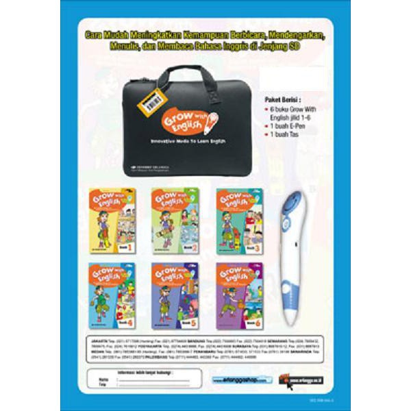 Buku Erlangga SD 0023720200 PAKET GROW WITH ENGLISH WITH E-PEN#