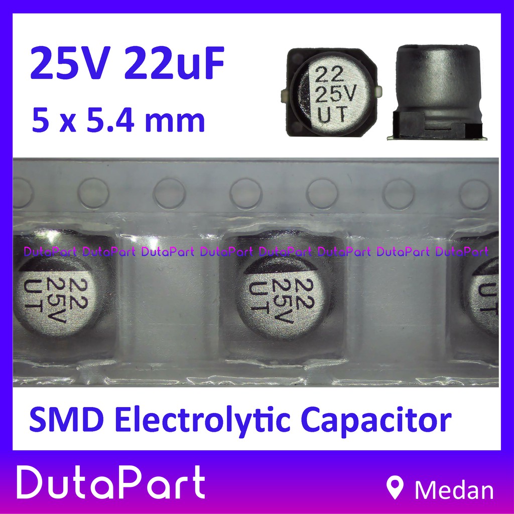 25V 22uF 5x5.4mm SMD Aluminium Elco Capacitor Kapasitor Capasitor 22