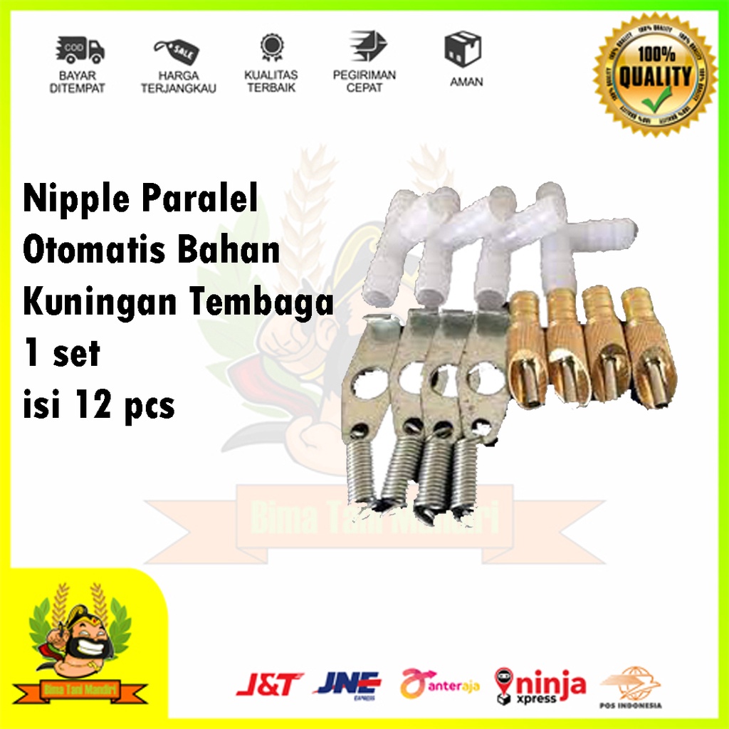Nipel kelinci paralel otomatis Kuningan isi 12 pcs