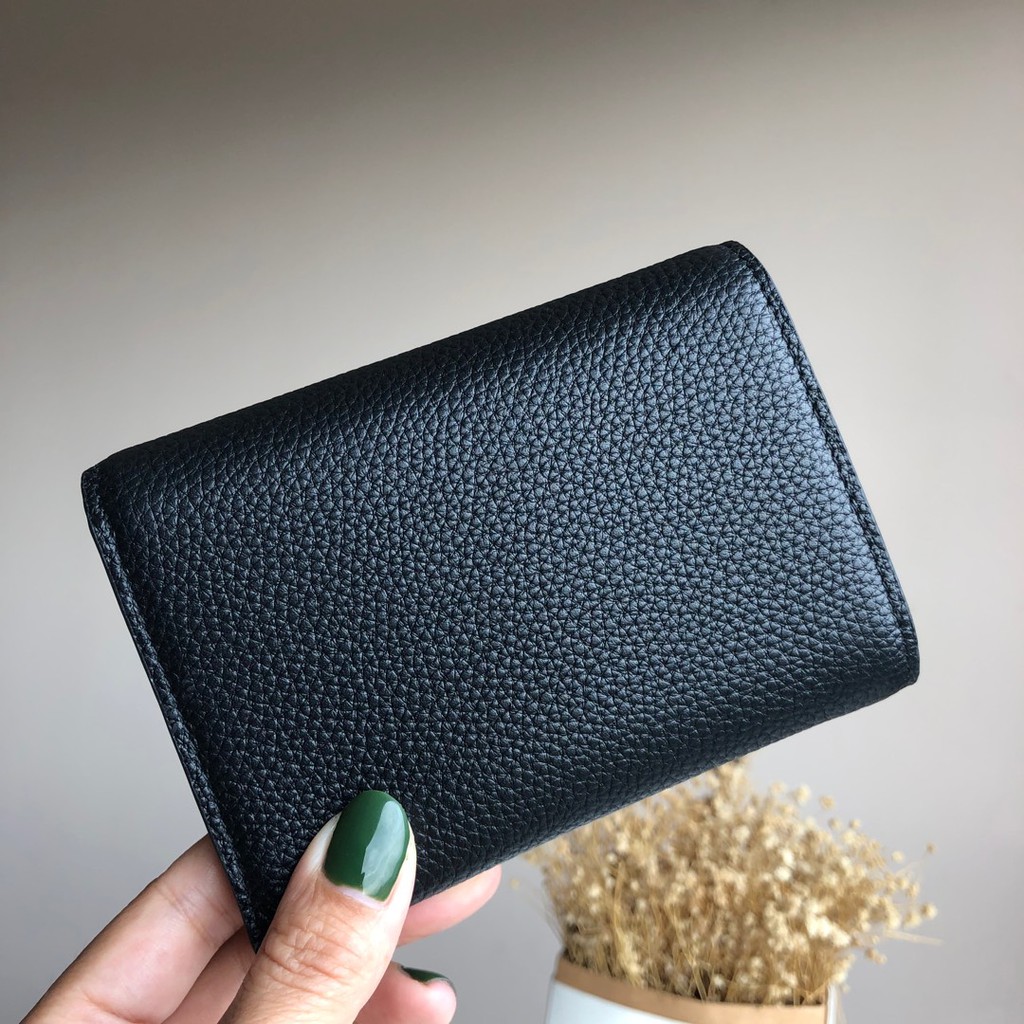 (SameDay Grab)  Original TB head layer cowhide women's short purse folding purse