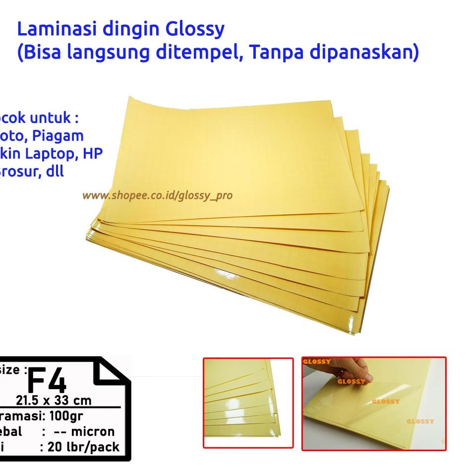 

Terjangkau LAMINASI GLOSSY F4 / FOLIO