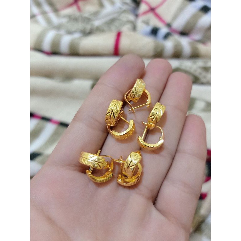 ANTING JEPIT DUBAI PERAK 925 LAPIS MAS 24K