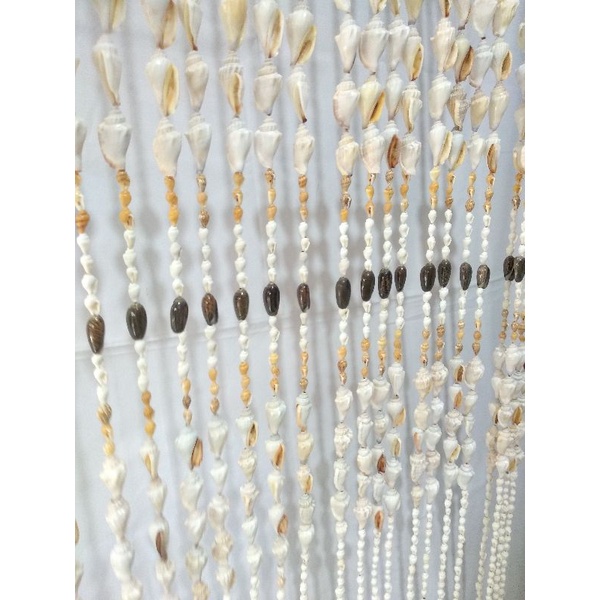 Tirai Jendela Korden Kerang Perceng Kombinasi Brasan Gorden Pembatas Ruangan Pintu Korden Aesthetic 