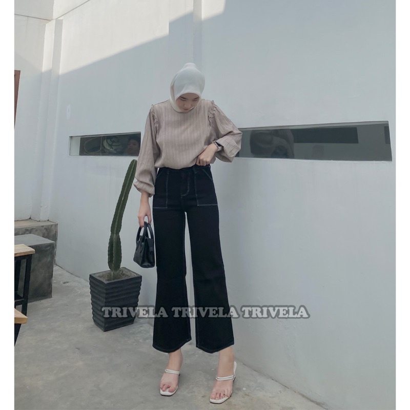 Kulot Jeans Kantong Tempel Alice Wanita