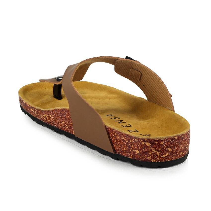 Erina Brown | Sendal Jepit Tali Kulit Simpel Kayu Wanita Women Sandal Footwear | FORIND x Zensa