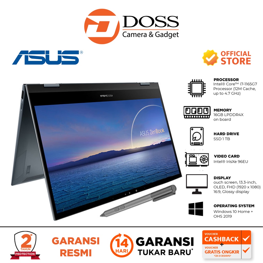 Asus Zenbook Flip 13 UX363EA-EM701TS Touch Core i7 16GB RAM 1TB SSD