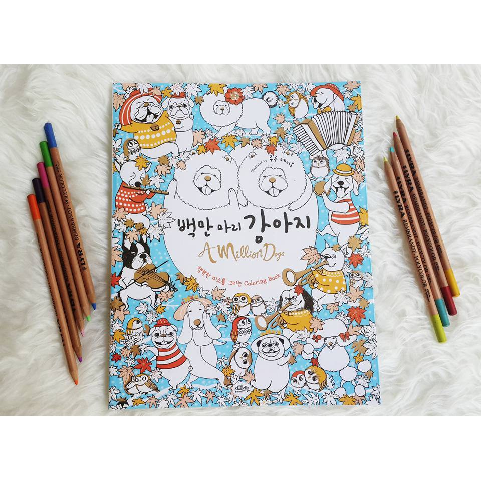 ORIGINAL A Million Dogs Adult Coloring Colouring Book Buku Mewarnai