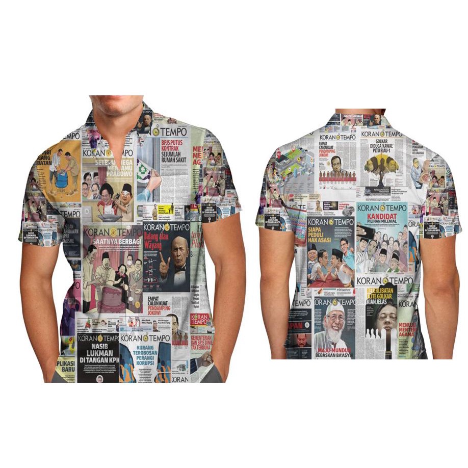 Kemeja Koran / Kemeja Motif Koran / Kemeja Gambar Koran / Baju Kemeja Koran / Baju Kemeja Motif Kora