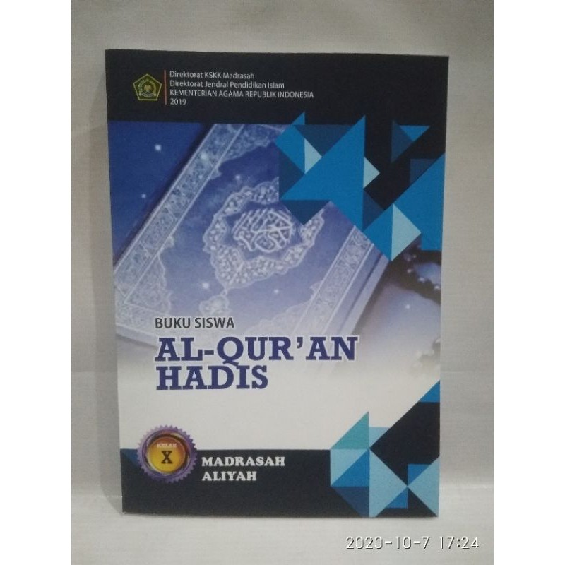 

BUKU SISWA AL-QUR'AN DAN HADITS KELAS X MA