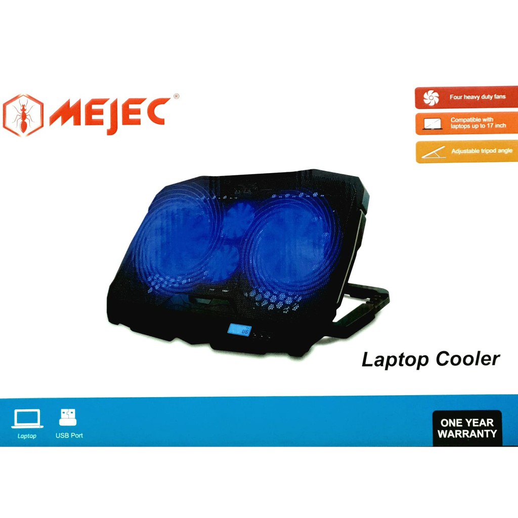 Cooling pad laptop gaming mejec mesh 4 fan digital lcd adjustable S-18 S18 - Coolingpad cooler pad