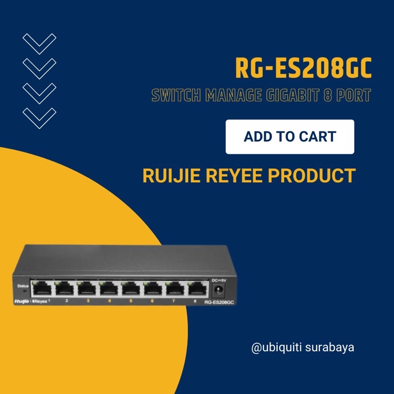 RUIJIE Reyee RG-ES208GC 8 Port Gigabit Cloud Managed Switch