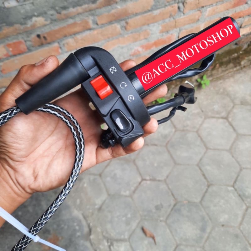 GAS SPONTAN KSR DOMINO + KABEL GAS SERAT CARBON DOMINO UNIVERSAL MATIC BEBEK SPORT GAS SPONTAN 1 KABEL KSR