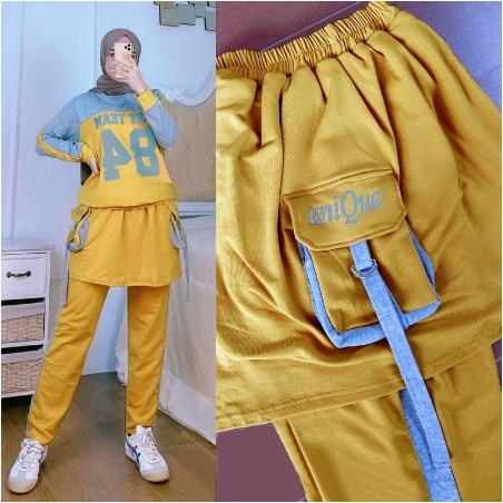 Stelan Baju Olahraga Sepeda Stelan wanita Muslim jumbo XL Muslimah Baju Olahraga model baru kekinian