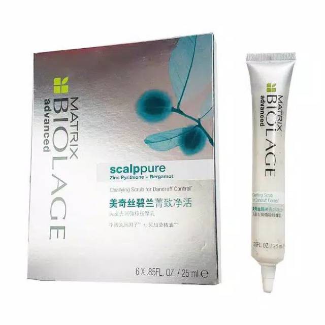 MATRIX Biolage Scalppure Clarifying Scrub - Serum Perawatan Pembersih Kulit Kepala Rambut Gatal Ketombe 25 ml x 6