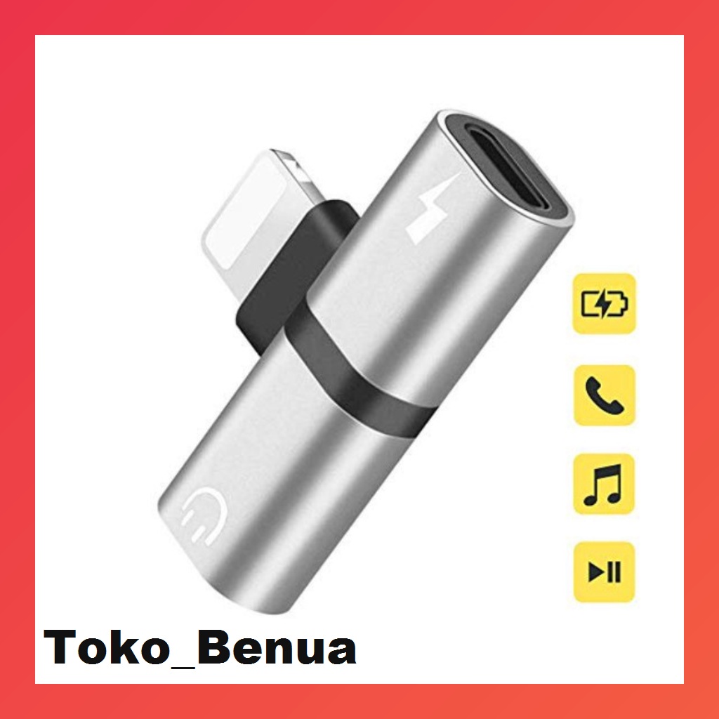 BARU Splitter Jack Audio Mic and Lightning for Iphone bentuk T