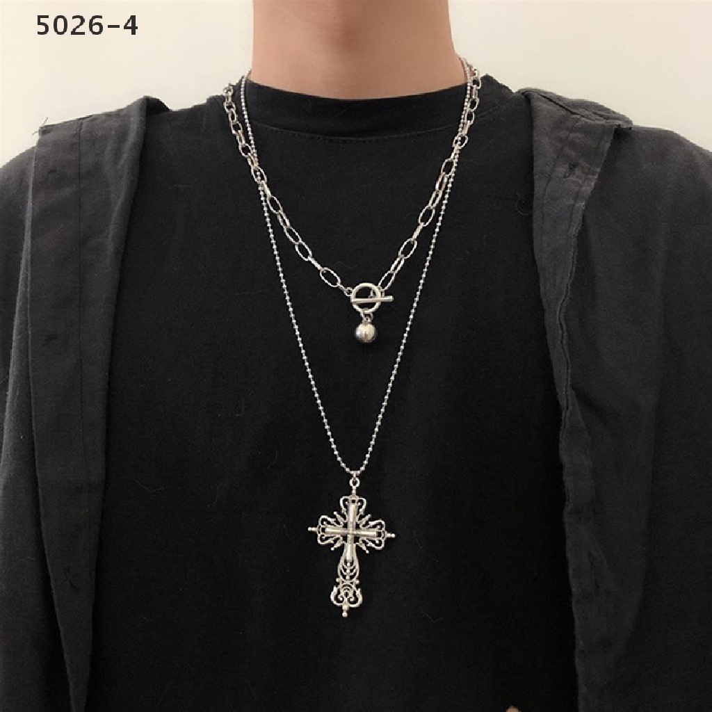 5026-4 Gothic Dark Style Cross Pendant Necklace Rock Punk Goth Fashion Necklaces 5026-4