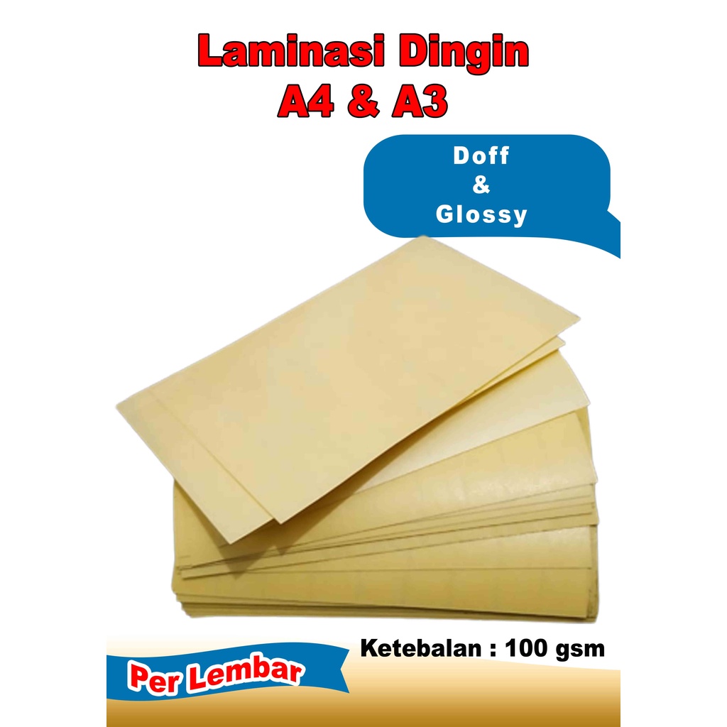 

Laminasi Dingin Glossy dan Doff A3 A4